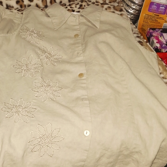 NWOT Connection 18 2pc Linen Sleeveless Button down & Crop pants Sz L juniors - Picture 7 of 16